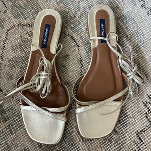 Margaux The Wrap Sandal in Champagne Nappa